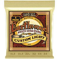 ERNIE BALL 3007 Earthwood 80/20 Bronze Custom Light 3 Pack 11.5-54